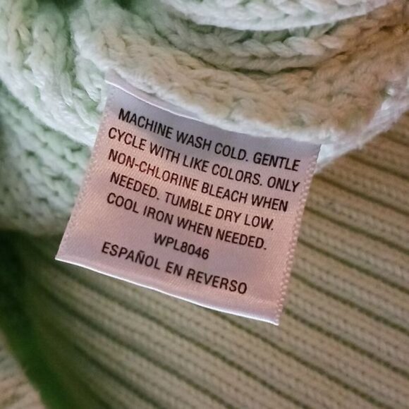 Bar III Womens Size M Green Cropped Sweater Long Sleeve Waffle Knit Pullover - Picture 7 of 7